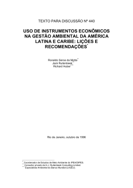 uso de instrumentos econ&ocirc;micos na gest&atilde;o ambiental da