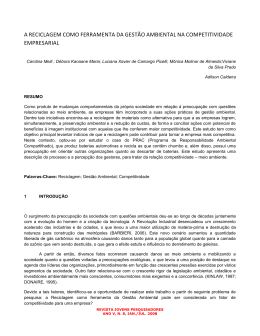 a reciclagem como ferramenta da gest&atilde;o ambiental na