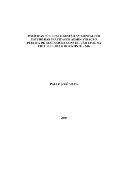 pol&iacute;ticas p&uacute;blicas e gest&atilde;o ambiental: um estudo das