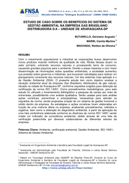 estudo de caso sobre os benef&iacute;cios do sistema de gest&atilde;o ambiental