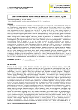 gest&atilde;o ambiental de recursos h&iacute;dricos e suas legisla&ccedil;&otilde;es