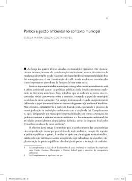 2-Pol&iacute;tica e gest&atilde;o ambiental no contexto municipal