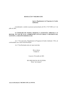 Aprova Regulamento do Programa de Gestão Ambiental