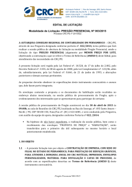 PREGÃO PRESENCIAL Nº 003/2015 - CRC-PE