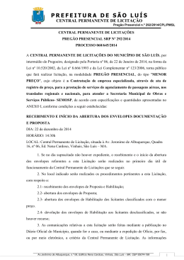 Edital - Prefeitura de S&atilde;o Lu&iacute;s