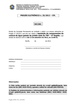 Pregao Eletronico 25-2012 - Tribunal Regional Federal da 5ª Região