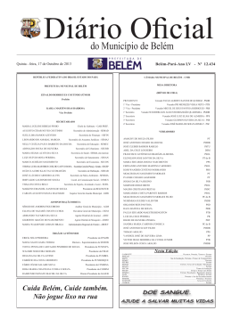 do Munic&iacute;pio de Bel&eacute;m