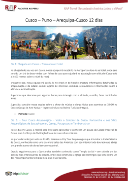 Cusco &ndash; Puno &ndash; Arequipa -Cusco 12 dias