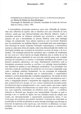 Dissertações - 1993 159 por Maria de Fátima de Jesus Rodrigues