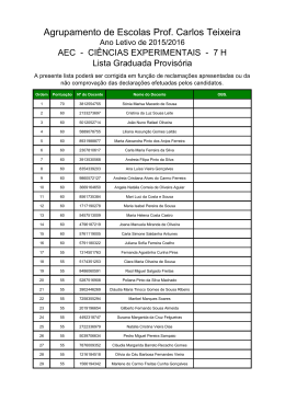 Lista graduada provisória - Agrupamento de Escolas Prof. Carlos