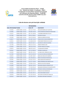 Lista de Alunos com preincrição computação paulistana