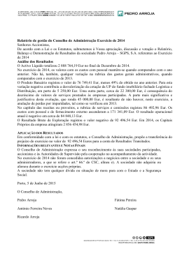 Contas anuais individuais 2014