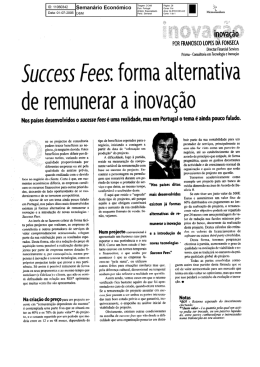 Success Fees: forma a ternativa
