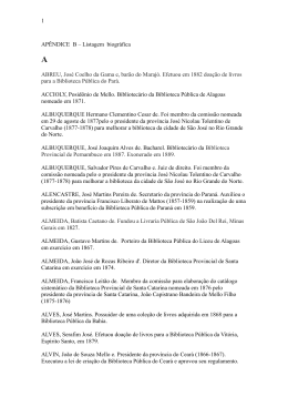Ap&ecirc;ndice B - Rela&ccedil;&atilde;o bibliogr&aacute;fica