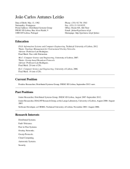 Jo&atilde;o Carlos Antunes Leit&atilde;o: Curriculum Vitae - CITI