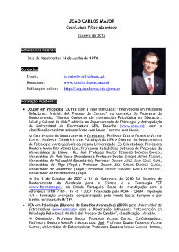 CV - Jo&atilde;o Carlos Major