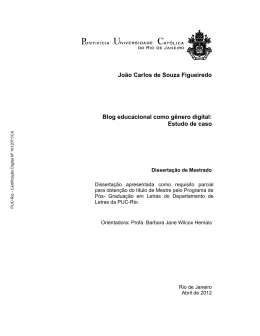 Jo&atilde;o Carlos de Souza Figueiredo Blog educacional como g&ecirc;nero