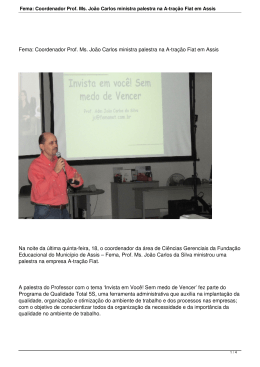 Fema: Coordenador Prof. Ms. João Carlos ministra palestra na A