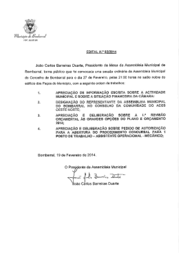 EDITAL NP 922014 Joao Carlos Barreiras Duarte, Presidente da