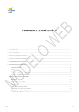 CURRICULUM VITAE DE JO&Atilde;O CARLOS SILVA