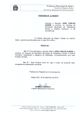 Autoriza o Servidor JOÃO CARLOS - Alegre-ES