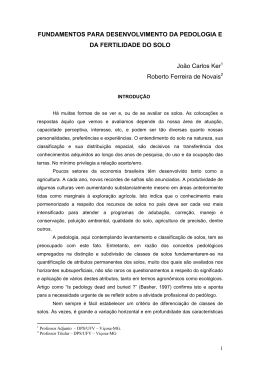 FUNDAMENTOS PARA DESENVOLVIMENTO DA PEDOLOGIA E
