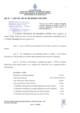 LEI N.&deg; 1.333/09, DE 30 DE MAR&Ccedil;O DE 2009