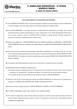 Prova - 1&ordm; Simulado - ENEM - 2&ordf; Etapa
