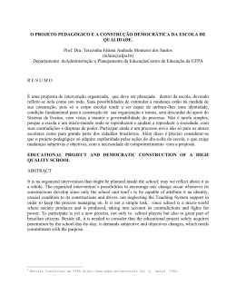 o projeto pedagógico e a construção democrática da escola
