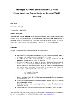 Informa&ccedil;&atilde;o importante para alunos estrangeiros na Escola Superior