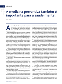 A medicina preventiva também é importante para a saúde mental