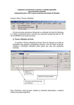 Como cadastrar corretamente as penas e medidas aplicadas
