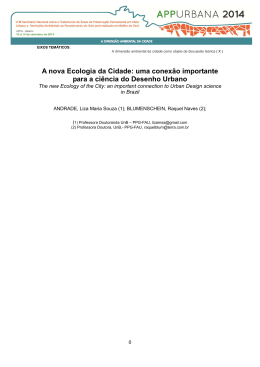 A nova Ecologia da Cidade: uma conexão importante para a