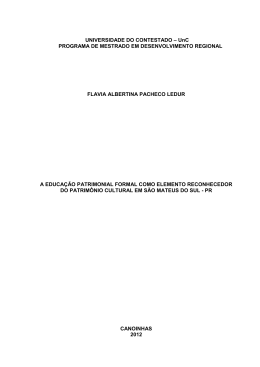 a educa&ccedil;&atilde;o patrimonial formal como elemento reconhecedor