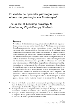 O sentido de aprender psicologia para alunos de graduação em