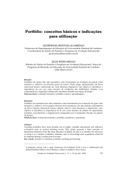 Portf&oacute;lio: conceitos b&aacute;sicos e indica&ccedil;&otilde;es para utiliza&ccedil;&atilde;o****