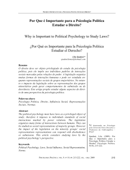 Por Que &eacute; Importante para a Psicologia Pol&iacute;tica Estudar o Direito