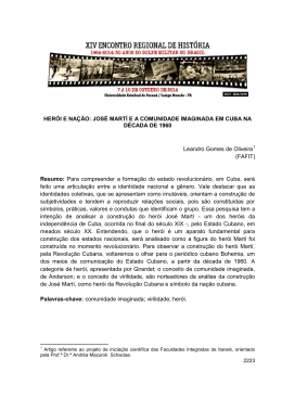 JOS&Eacute; MART&Iacute; E A COMUNIDADE IMAGINADA EM CUBA NA