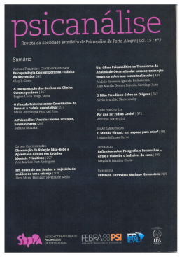 Psicanálise, Porto Alegre, v. 15, n. 2, 2013