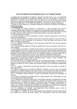 EDITAL DE ABERTURA DE INSCRI&Ccedil;&Otilde;ES PARA O 137&ordm; EXAME DE