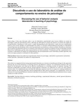 Discutindo o uso do laboratório de análise do comportamento