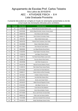 Lista graduada provisória - Agrupamento de Escolas Prof. Carlos