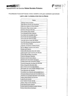 Lista de Excluídos - Agrupamento de Escolas Rafael Bordalo Pinheiro