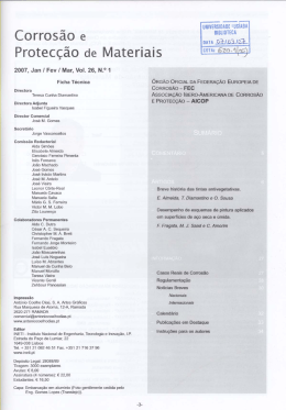 Corros&atilde;o e Protec&ccedil;&atilde;o de Materiais.