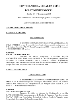 Edi&ccedil;&atilde;o n&ordm; 03, de 17 de janeiro de 2014 - Controladoria