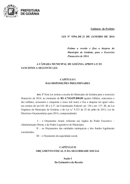 Gabinete do Prefeito LEI N&ordm; 9394, DE 21 DE JANEIRO DE 2014