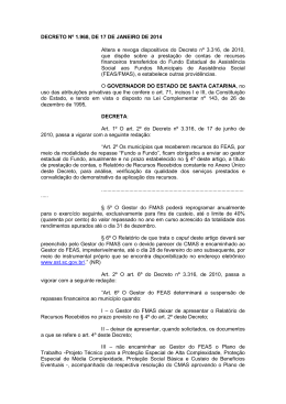 DECRETO N&ordm; 1.968, DE 17 DE JANEIRO DE 2014 Altera e