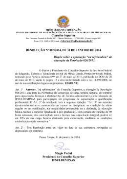 Resolu&ccedil;&atilde;o.005. Ad referendum altera&ccedil;&atilde;o Normativa