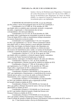 PORTARIA No- 189, DE 31 DE JANEIRO DE 2014 Institui o Servi&ccedil;o