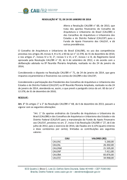 RESOLUÇÃO N° 72, DE 24 DE JANEIRO DE 2014 Altera a